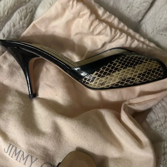 Vintage Jimmy Choo Black and Beige leather Snakeskin print with dust bag. ✨ - Picture 5 of 10